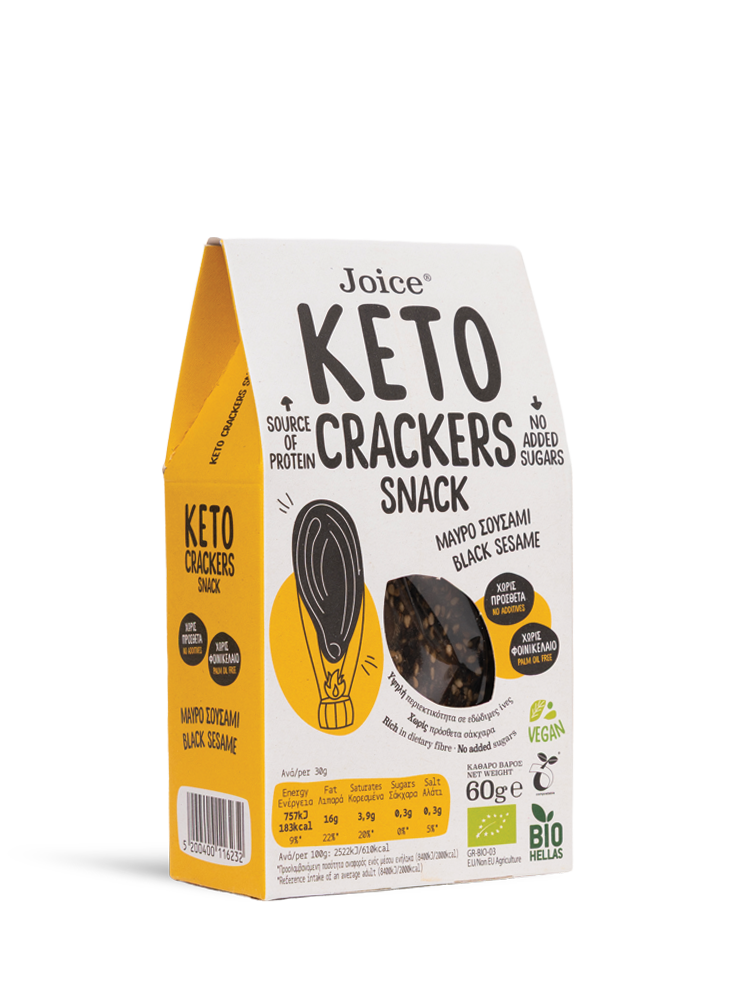 Keto Crackers Snack Black Sesame