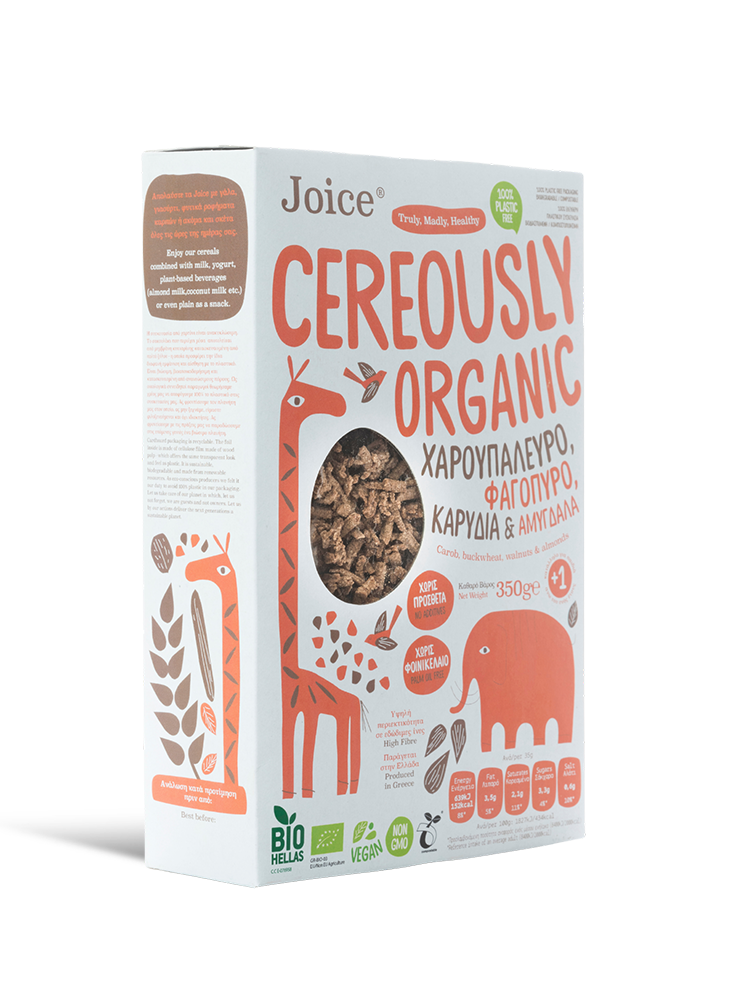 Organic Cereals Carob Flour, Buckwheat, Walnuts & Almonds