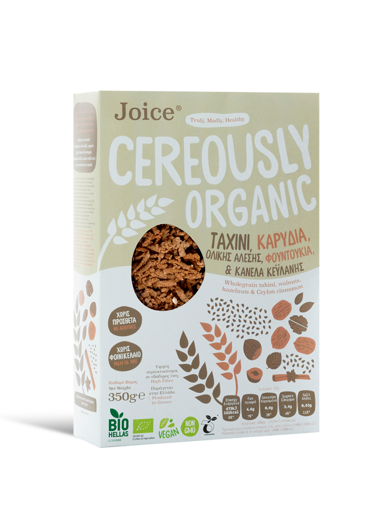 Organic Cereals Whole Sesame Tahini, Walnuts, Hazelnuts & Ceylon Cinnamon
